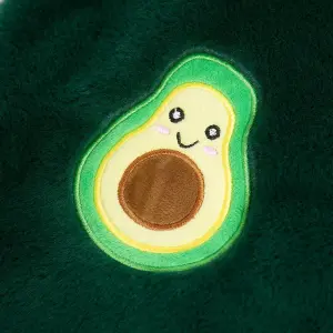 Hot Water Bottle Avocado Embroidered Soft Fleece Winter Warmer Faux Fur Rubber