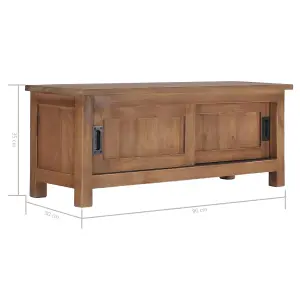 Berkfield TV Cabinet 90x30x35 cm Solid Teak Wood