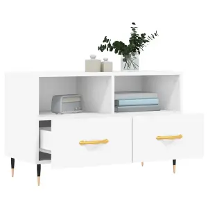 Berkfield TV Cabinet White 80x36x50 cm Engineered Wood