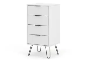 Core Products Augusta Industrial White 4 drawer narrow chest of drawers