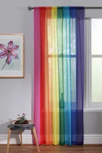 Home Curtains Pride Voile Slot Top Panel 59w x 81d" (150x206cm) Multi (1)