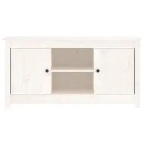 Berkfield TV Cabinet White 103x36.5x52 cm Solid Wood Pine