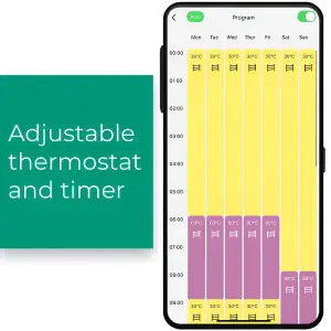 Bray Wifi Dual Fuel Heated Towel Rail With Thermostat, Timer, Straight, Black - W500 x H1200 mm