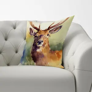 Splendid Stag Watercolour Cushions 60cm x 60cm