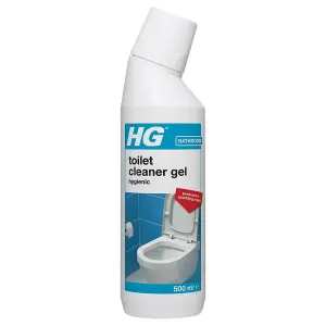 HG Toilet Cleaner Hygienic Gel, 500 ml - Limescale Remover & Anti Stain Formula x 6