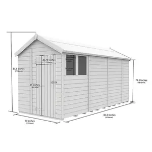 DIY Sheds 6x14 Apex Shed - Single Door With Windows