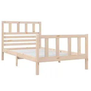 Berkfield Bed Frame Solid Wood 90x200 cm 3FT Single