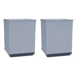 Berkfield Planters 2 pcs Light Grey 30x30x37 cm Polypropylene