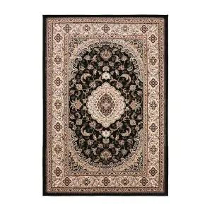 Melrose Classic Traditional Black Vintage Area Rug 160/230cm