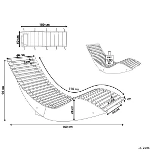 Sun Lounger Off-White BRESCIA II