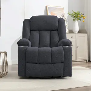 Lovell Electric Lift Assist Riser Recliner with Massage and Heat - Dark Grey