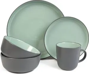 Habitat Two Tone 16 Piece Stoneware Dinner Set