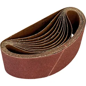 10 Pack of 100mm x 620mm Sanding Belts - 40 Grit Aluminium Oxide for Woodworking