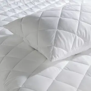 Just So Home Zipped 100% Pure All Cotton Cover and Fill Quilted Pillow Protector