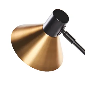 Beliani Industrial Metal Table Lamp Gold PINKEEN