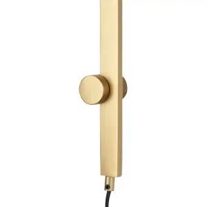 Line Brass effect Plug-in LED Wall light