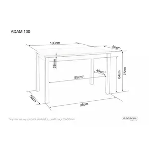 Ashlly Dining Table Oak Wotan / Anthracite / H75 x L100 x W60cm