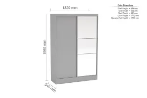 Birlea Lynx 2 Door Sliding Wardrobe With Mirror Grey