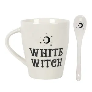 White Witch Mug and Spoon Set Gift