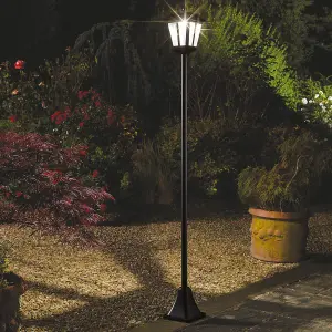 Solar Powered Victorian Style Lamp Post - 100 Lumen LED Outdoor Garden Light with 365 Day Illumination - H170 x 18cm Diameter