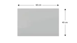 ALLboards 60x40cm grey magnetic glass board - frameless glass board, tempered glass suitable for neodymium magnets