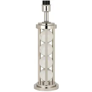 Luxury Modern Table Lamp Light BASE Polished Nickel Crystal Spheres Bulb Holder