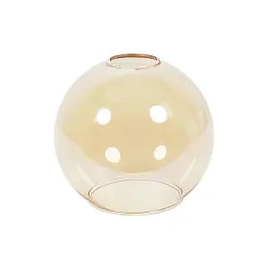 ValueLights Bellamy Small Easy Fit Amber Glass Globe Lampshade Ceiling Light Shade