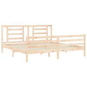 Berkfield Bed Frame with Headboard Super King Size Solid Wood