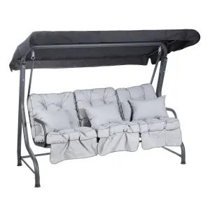 Alfresia Turin Reclining Swing Seat with Grey Classic Cushions