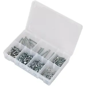 Comprehensive 444 Piece M5 Metric Setscrew Nut and Washer Assortment in High Tensile Steel