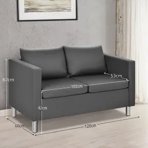 Costway Modern PU Leather Sofa Chair Loveseat Single Armchair Couch 2 Seater Home Office