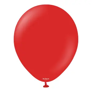 Kalisan Latex Plain Balloons (Pack of 25) Red (One Size)