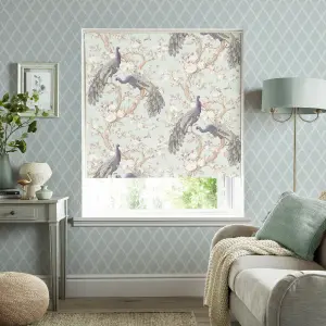 Laura Ashley Belvedere Corded Duckegg Floral Sunshade Roller Blind (W)60cm (L)162cm