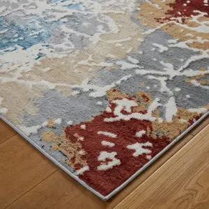 Modern Abstract Multi Easy to Clean Contemporary Rug for Living Room and Dining Room-80cm X 150cm