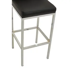 Madeline Upholstered Counter Stool with Metal Frame Silver / Black