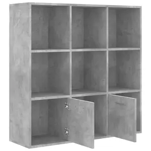 Berkfield Book Cabinet Concrete Grey 98x30x98 cm Engineered Wood