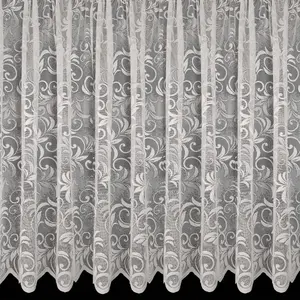 Home Curtains Linden Net 400w x 91d CM Cut Lace Panel White