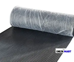 1.2m x 8m American Ribbed Rubber Flooring  Heavy Duty 3mm Non Slip Surface for Industrial & Commercial Use