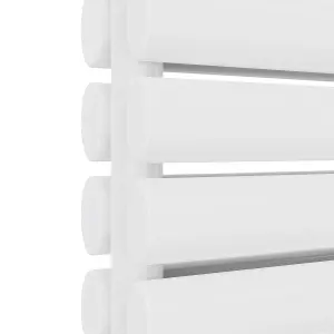 Rinse Bathrooms 236x1800mm White Horizontal Radiator Double Column Oval Panel Radiators Central Heating