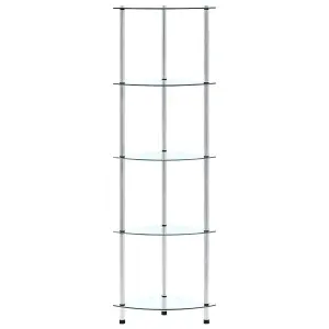 Berkfield 5-Tier Shelf Transparent 30x30x130 cm Tempered Glass