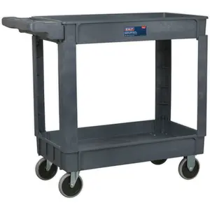 Sturdy Heavy Duty 2 Level Workshop Trolley with 113kg Capacity per Shelf