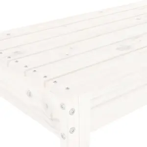 Berkfield Garden Bench White 110x38x45 cm Solid Wood Pine