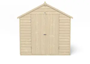 Forest Garden Overlap 7x7 ft Apex Wooden 2 door Shed with floor & 2 windows - Assembly service included