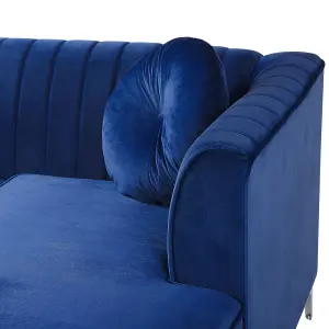 Corner Sofa TIMRA Navy Blue Velvet Left Hand