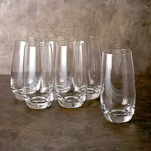 Queensway Home & Dining 500ml 6 Pcs Highball Drinking Glasses  Tall Water Juice Tumblers Table Glassware Set