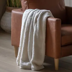 Gallery™ Cream Teddy Fleece Throw