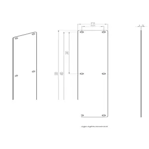 2x Plain Door Finger Plate 500 x 75mm Satin Stainless Steel Push Plate