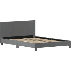 Vida Designs Victoria Dark Grey Linen 4ft6 Double Bed Frame, 190 x 135cm