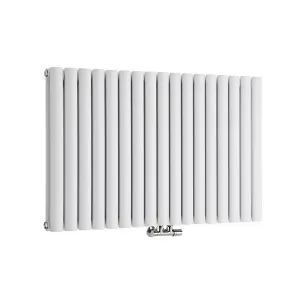 Nes Home 1020 x 600 mm Side Connection Horizontal Designer Radiator Side Connection White Double Oval Tube