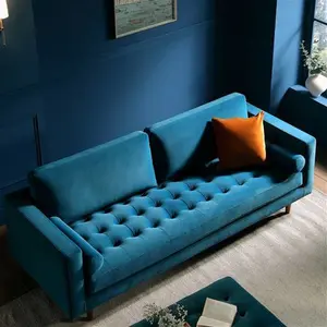 Henrietta Large 3-Seater Sofa, Teal Velvet - Daals - Sofas